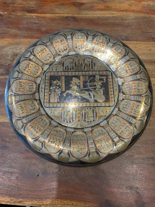 plato Decorativo Metal Dorado y Plateado