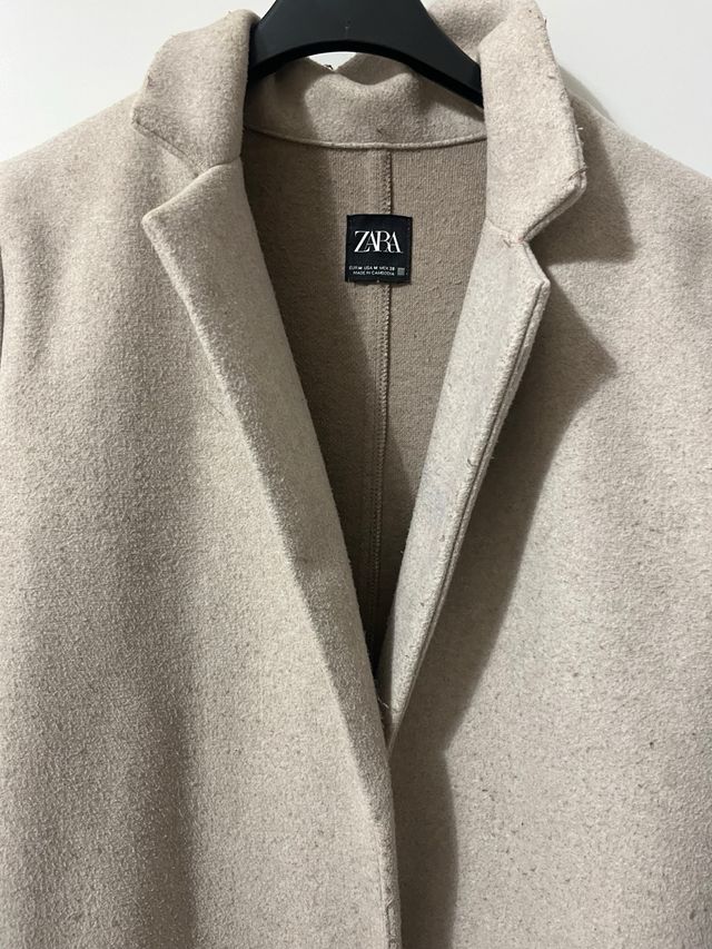 Abrigo paño Zara Beige