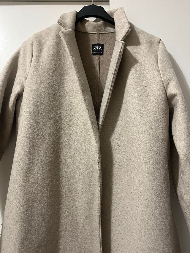 Abrigo paño Zara Beige