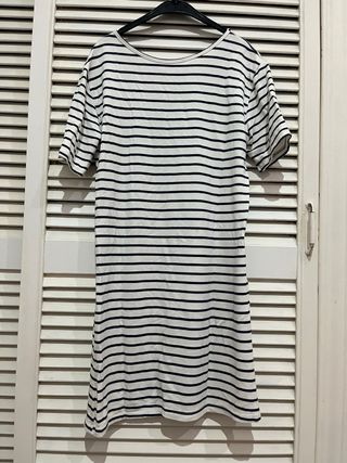 Vestido rayas blanco y negro manga corta talla S