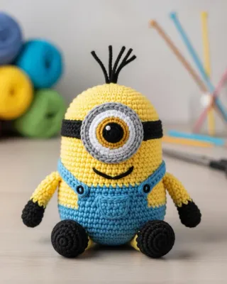 Minion de crochê feito à mão