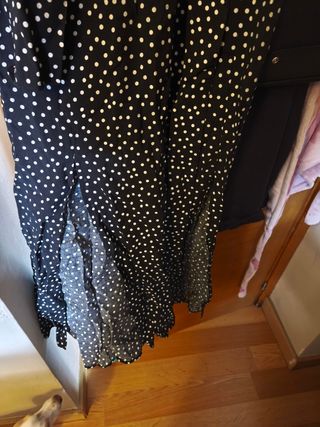 Vestido Negro con Lunares Blancos