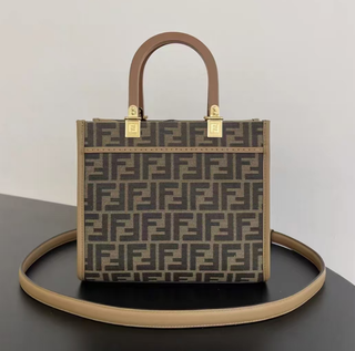Borsa Fendi Tote Roma beige e marrone
