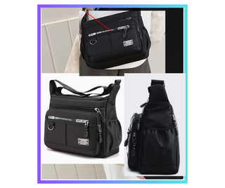 Borsa tracolla unisex regolabile con tasche