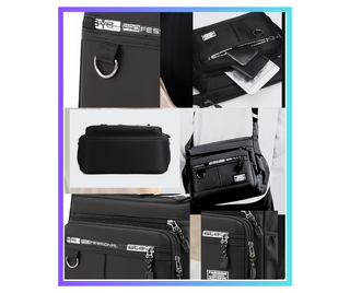 Borsa tracolla unisex regolabile con tasche