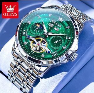 Reloj OLEVS Automático Verde y Plateado