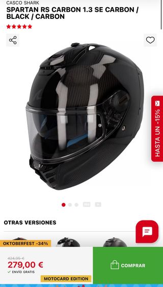 Casco SHARK SPARTAN CARBON RS 1.3 Talla M