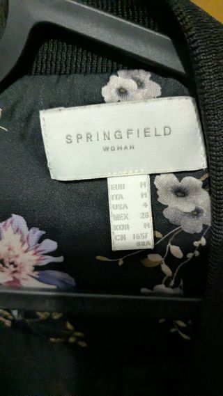 Bomber Springfield flores negra M