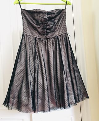 Vestido fiesta palabra de honor tul L