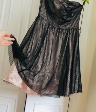Vestido fiesta palabra de honor tul L