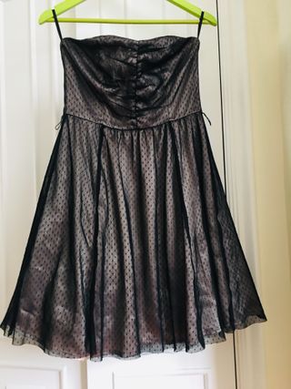 Vestido fiesta palabra de honor tul L