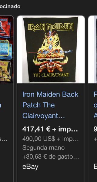 Parche Iron Maiden The Clairvoyant MUY RARO