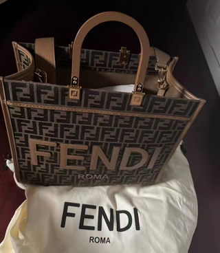 Borsa Fendi beige e marrone