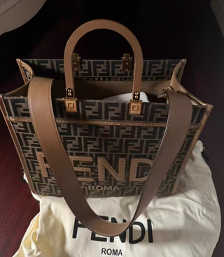 Borsa Fendi beige e marrone