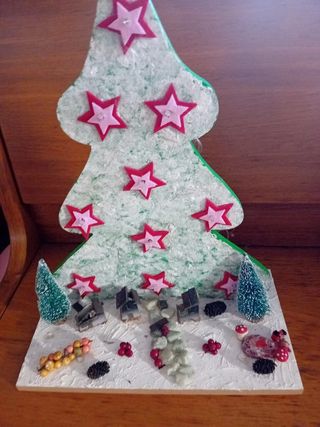 Albero Natale Fatto a Mano con Luci e Paesaggio