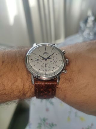 Reloj Orient Cronógrafo Cuero Marrón