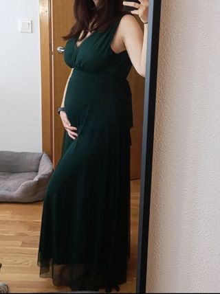Vestido largo fiesta verde