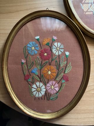 Set 6 Quadri Ricamati Fiori