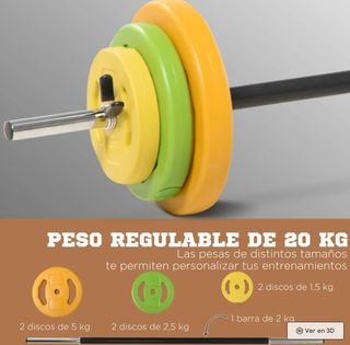 Barra de Pesas con 6 Discos