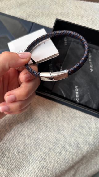 Pulsera Viceroy Cuero Azul y Plata con caja