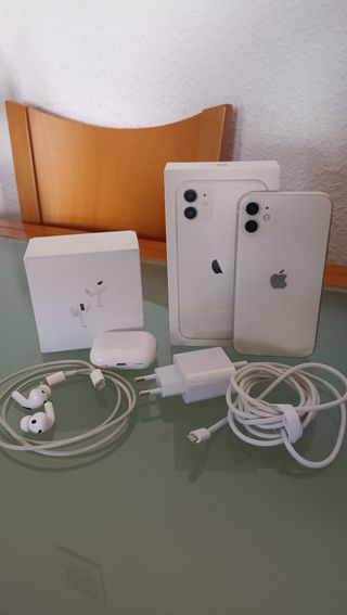 iPhone 11 128GB 86% batería + AirPods Pro 2nd gen