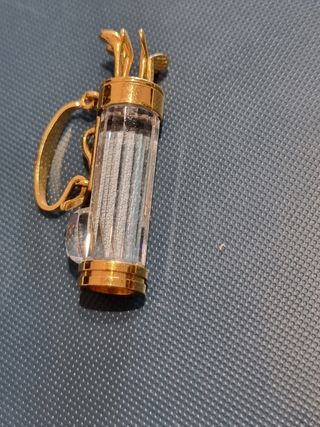 Colgante bolsa palos golf cristal y oro