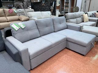 Sofá Cama Gris y Beige