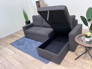 Sofá Cama Gris y Beige