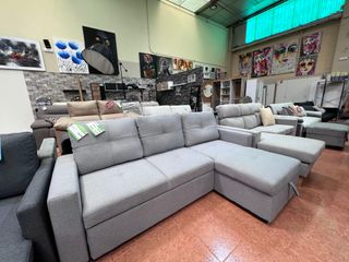 Sofá Cama Gris y Beige
