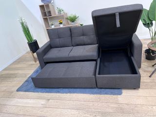 Sofá Cama Gris y Beige