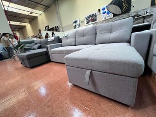 Sofá Cama Gris y Beige