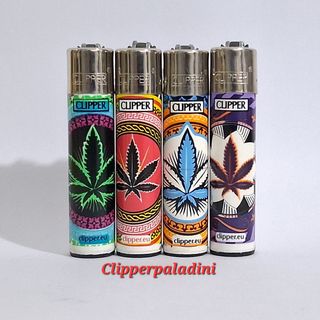 4 Accendini Clipper Foglie