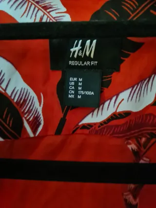 Camisa Hawaiana H&M Manga Corta Talla M