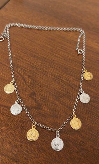 Collana argento 922 punzonata, bicolore