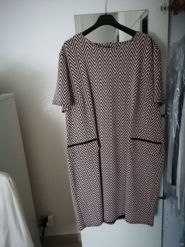 Vestito lana, fantasia zig zag