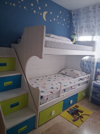 Litera con Escalera y Armario Infantil