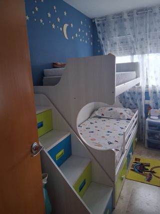 Litera con Escalera y Armario Infantil
