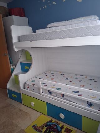 Litera con Escalera y Armario Infantil