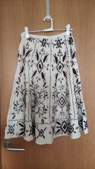 Falda boho beige y marron