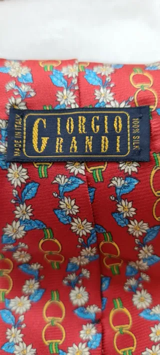 Corbata Seda Giorgio Grandi Flores y Cadena