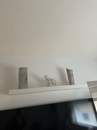 Juego de 2 jarrones decorativos plateados + delfin