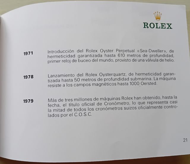 Librito Su Rolex Oyster 1979