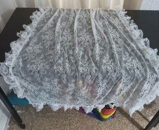 Delantal Fallera, Huertana Blanco y plata.