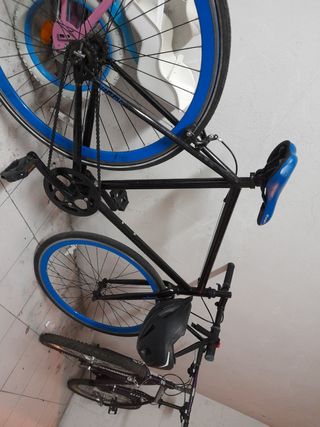 Bicicleta Fixtyle Negra Ruedas Azules