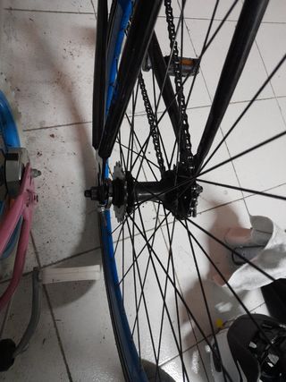 Bicicleta Fixtyle Negra Ruedas Azules