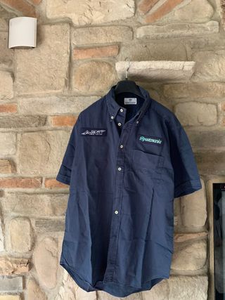 Camicia uomo maniche corte blu