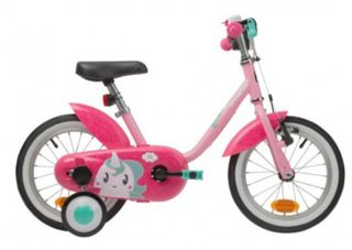 Bicicleta infantil rosa con unicornio