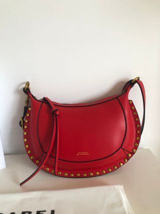 Bolso Isabel Marant Rojo con Tachuelas