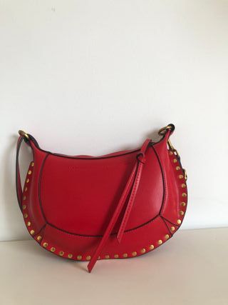 Bolso Isabel Marant Rojo con Tachuelas