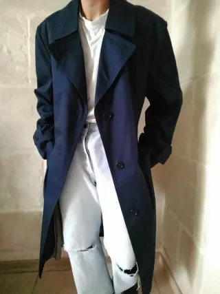 Trench vintage blu